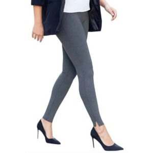 NWT SPANX Ankle Length Ponte Hem Slit Grey Leggings-sz XL